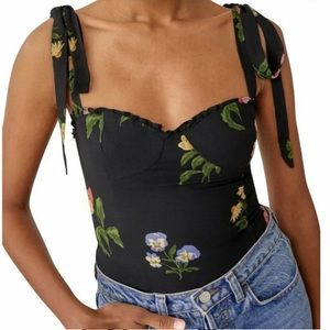 Reformation Blanca Smocked Tie Shoulder Tank!!